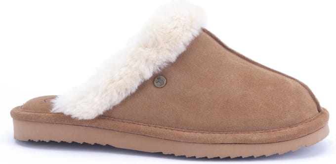 Warmbat Lismore Suede Dames Sloffen - Bruin - Maat 36