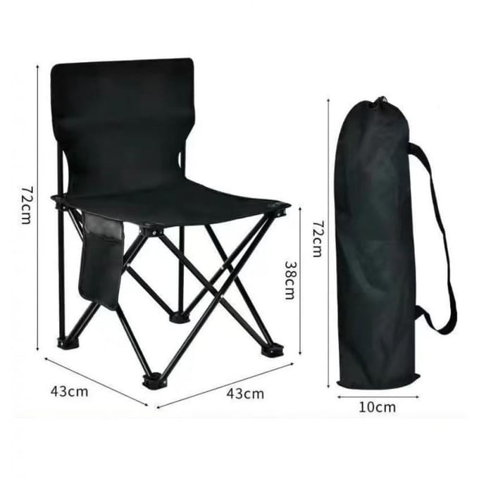 Camping stoel opvouwbaar | Campingaccessoires | Kampeerstoel | Visstoel | Kampeerstoel | Zwart