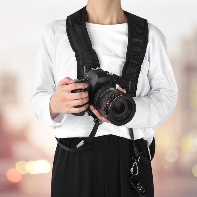 Schouderriem Zwart Nylon Universeel Verstelbaar Ademend Camera Houder Nekriem black