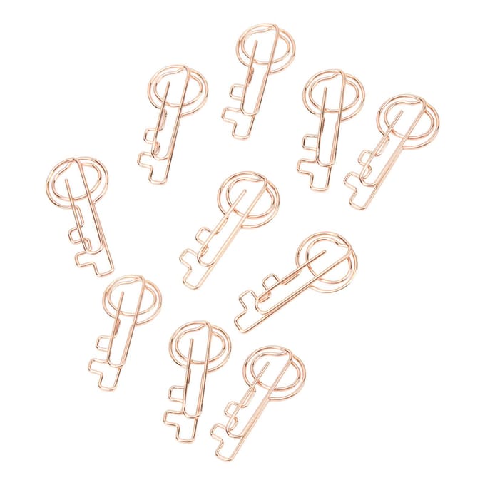 40 STUKS Sleutel Paperclip Metaal Plating Draagbaar Slipvast Heldere Kleur Compact voor Kantoor School beige
