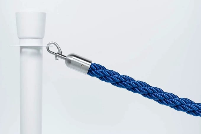 Afzetkoord Gedraaid | Blauw - Geborsteld Chromen sluiting