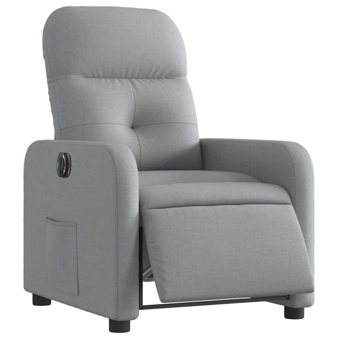 vidaXL - Fauteuil - elektrisch - verstelbaar - stof - lichtgrijs