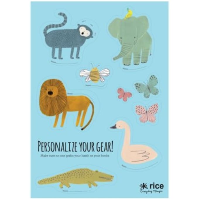 Rice lunchbox stickers jungle