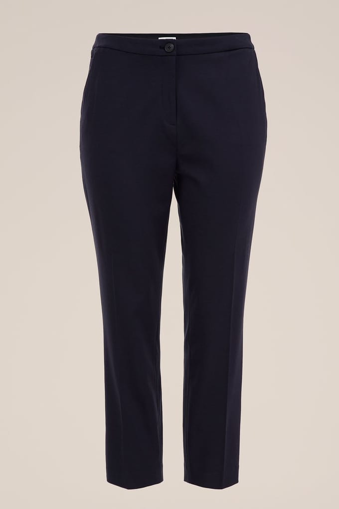 WE Fashion Dames slim fit pantalon met stretch - Curve