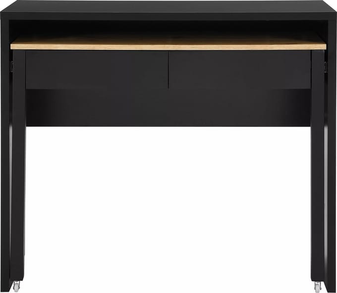 Vente-unique Uitschuifbaar console-bureau met 2 lades - Zwart en naturel - LOAVIA