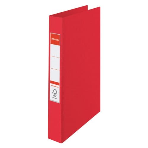 Esselte Vivida 4-Rings Ringband voor 190 A4 Vel - Rugbreedte van 42mm - Rood