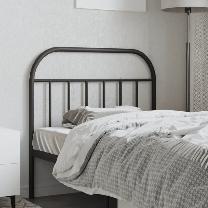 vidaXL - Vervangend - hoofdbord - metaal - zwart - 107 - cm