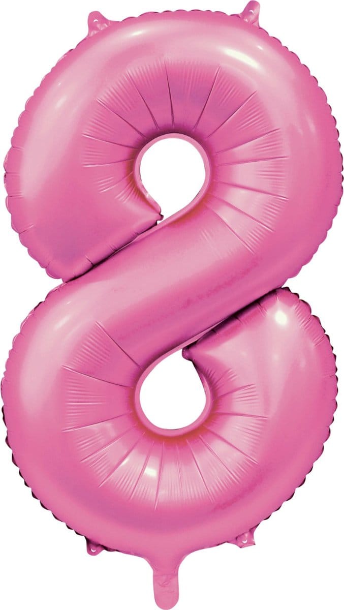Cijferballon XXL | 8 satijn roze -