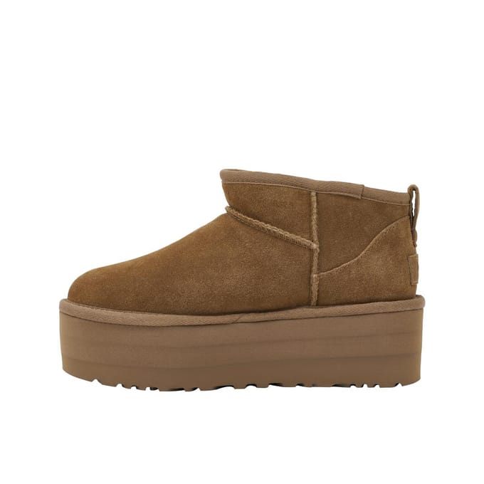 UGG® Classic Ultra Mini Platform for Women in Brown, Size 10, Suede/Polyester/Wool