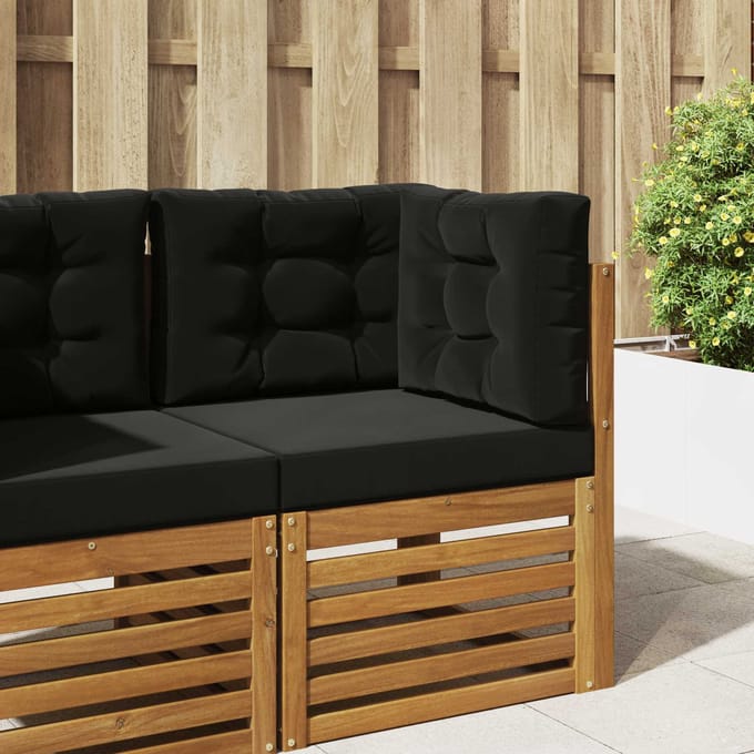 vidaXL - Buitenbankkussen - Polyester - Zwart - 60 - x - 60 - cm