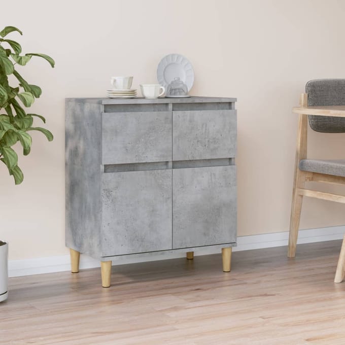 vidaXL - Dressoir - 60x35x70 - cm - bewerkt - hout - betongrijs