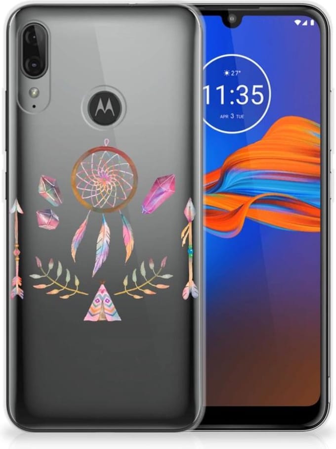 Motorola Moto E6 Plus Telefoonhoesje met Naam Boho Dreamcatcher