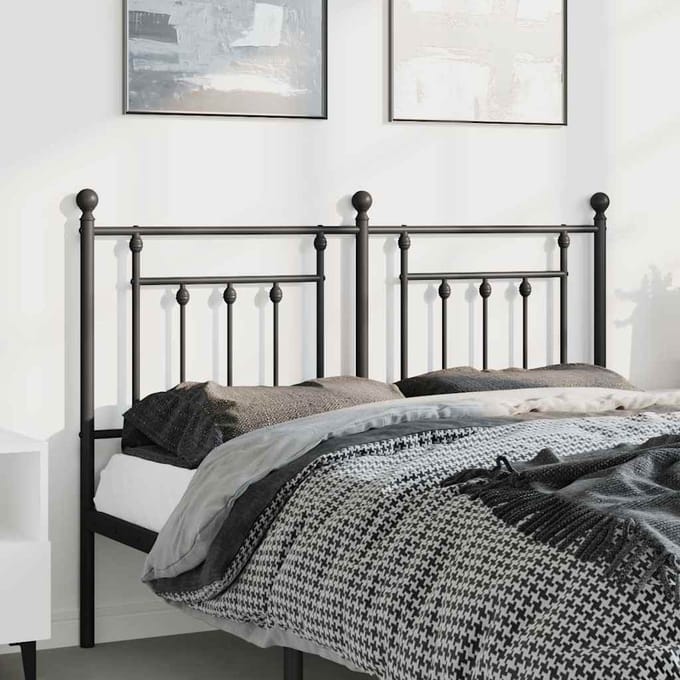 vidaXL - Vervangend - hoofdbord - 150 - cm - metaal - zwart