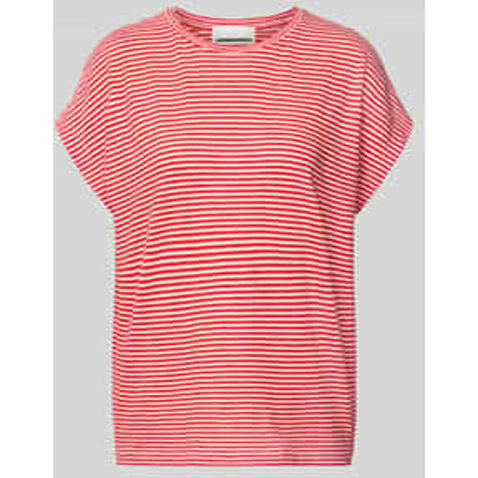 Loose fit T-shirt van pure katoen Model 'SLUB JERSEY STRIPE'