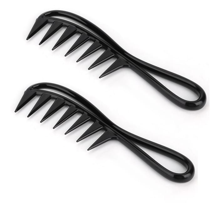 2 stuks Professionele Salon Brede Tanden Haaienkam Krullend Haar Kapperskam Haar Styling Tool black