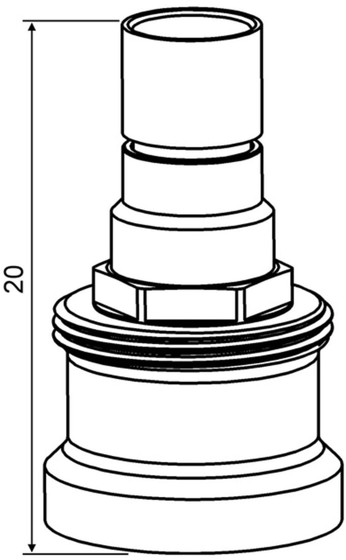 IMI Hydronic Engineering HEIMEIER Spilverlenging 20 mm voor RTL-ventielen, messing vernikkeld, 9153-20.700