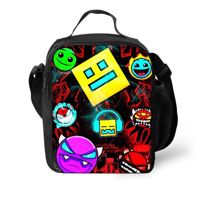 Groothandel Geometry Dash broodzak Geometry Dash bedrukte ice pack tote tas voor leerlingen van de basisschool en middelbare school