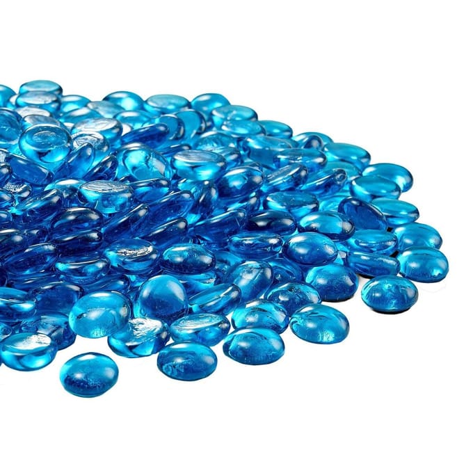20LBS Vuurglas 3/4-Inch Haardglasstenen voor Vuurplaats Caribbean Blauw