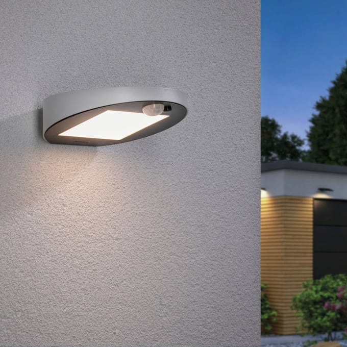 Paulmann 94247 Ryse Wandlamp op zonne-energie met bewegingsmelder Energielabel: A (A - G) 1.2 W Warmwit Wit
