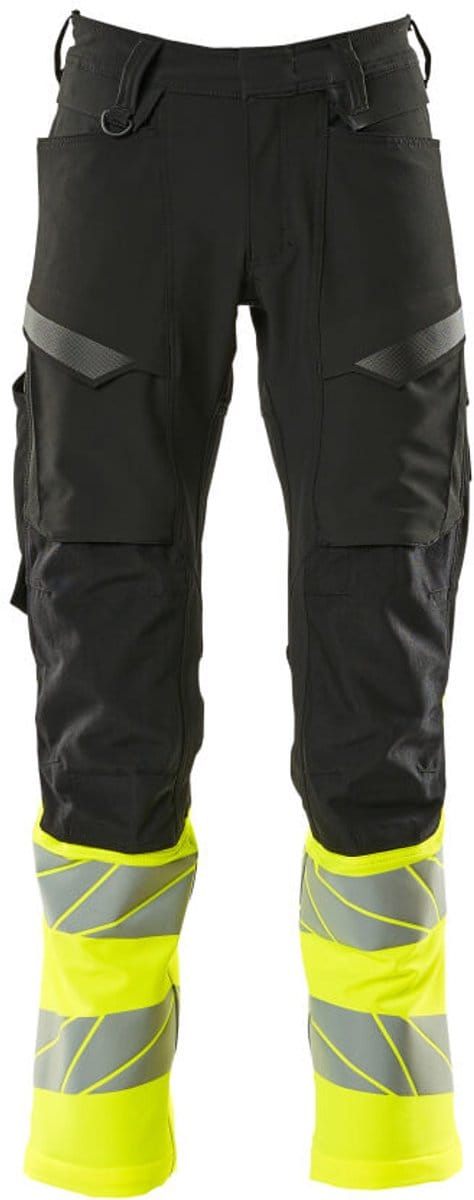 Mascot Accelerate Safe Broek met kniezakken 19879-711 - Zwart/hi-vis geel - C46 - 76
