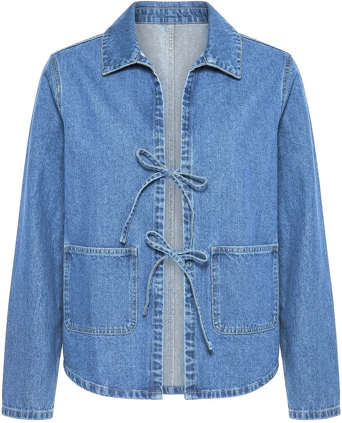 Studio Untold - Dames - Jeanshemd jeansjas oversized vetersluiting - Blauw denim - Maat 46+