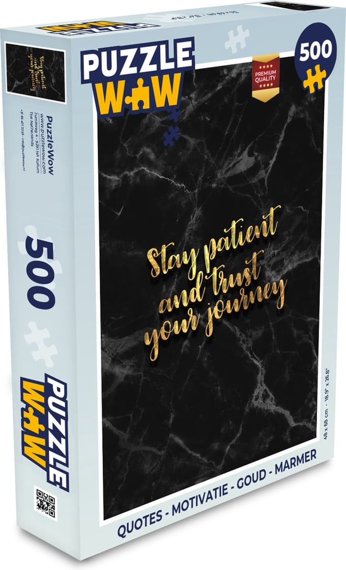 Puzzel Quotes - Motivatie - Goud - Marmer print - Legpuzzel - Puzzel 500 stukjes