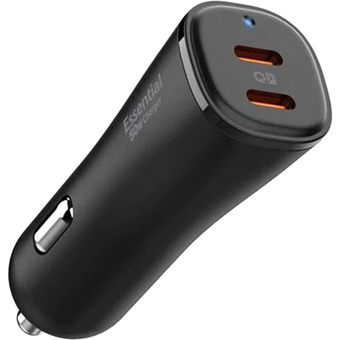 Spigen ArcStation Essential - 50W Auto Lader - 2X USB-C - Power Delivery (PD) - Quick Charge (QC) - PPS - AFC - FCP - Zwart