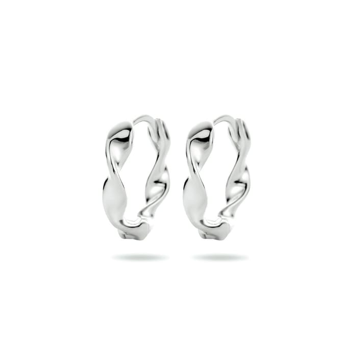 Zilver Gerhodineerd Klapoorringen Gedraaid 1334141