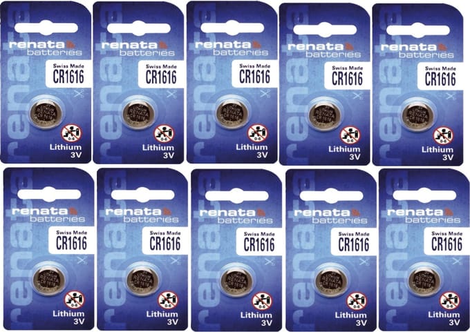 Renata – CR1616 SC CE – Lithium knoopcel batterij – 10 stuks
