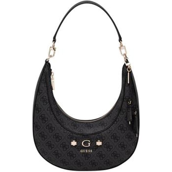 GUESS schoudertas Lindsey Hobo Coal Logo donkergrijs
