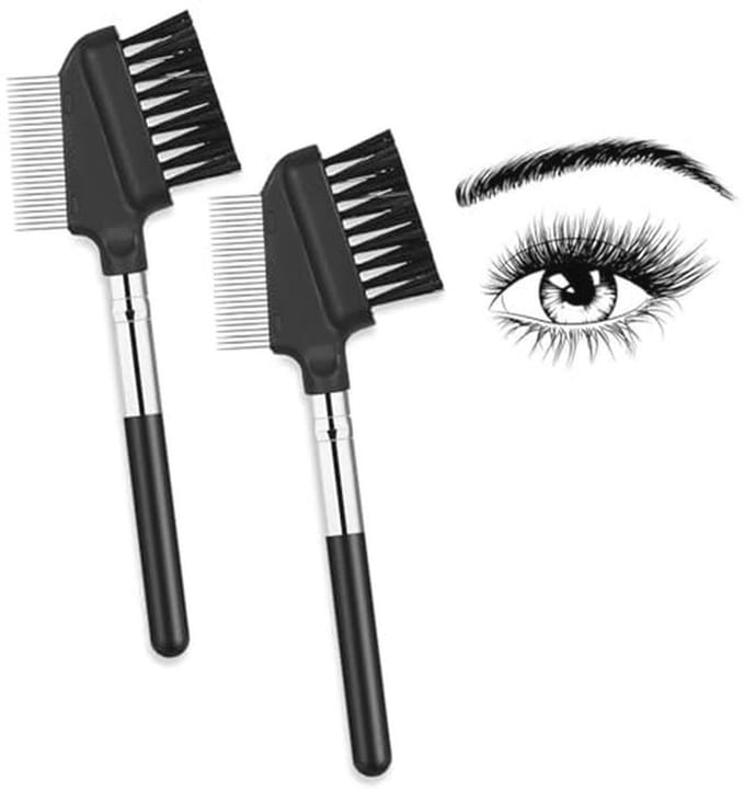 Set van 2 Metalen Wimperscheiders en Oogschaduw Borstels