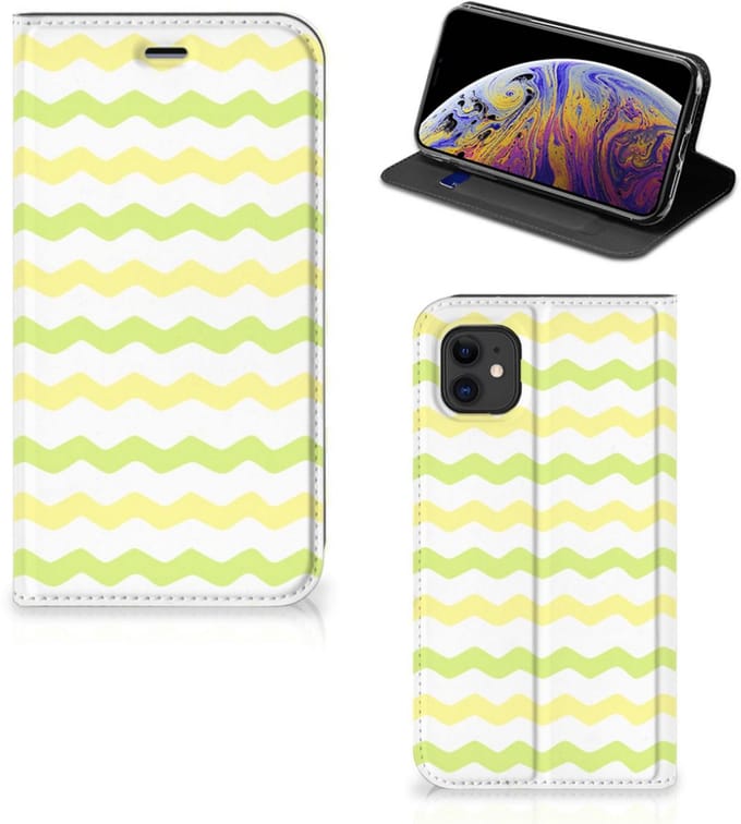 Apple iPhone 11 Hoesje met Magneet Waves Yellow