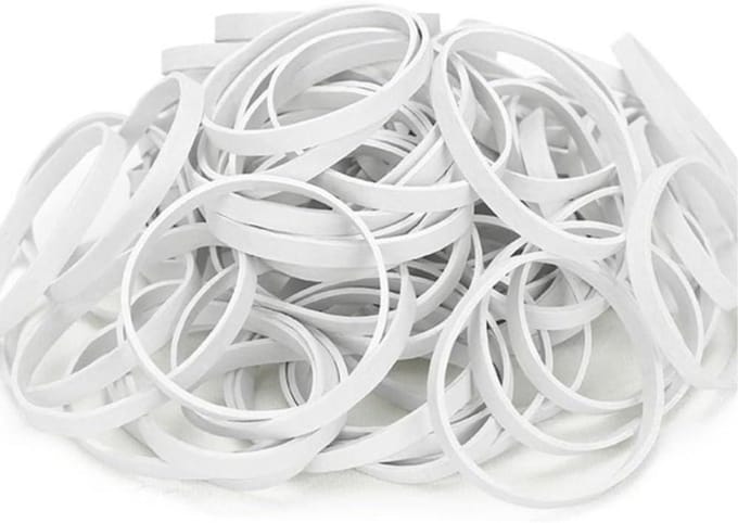 Rubberen elastiekjes - Sterke banden - Spullen organiseren - Hoge elasticiteit - 50 stuks - Wit