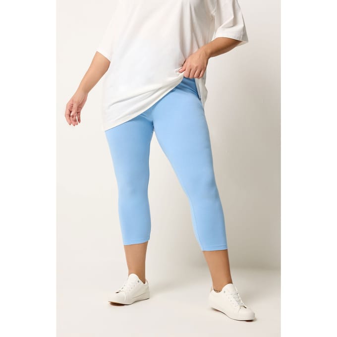 Yours Lichtblauwe Crop Leggings Size 48