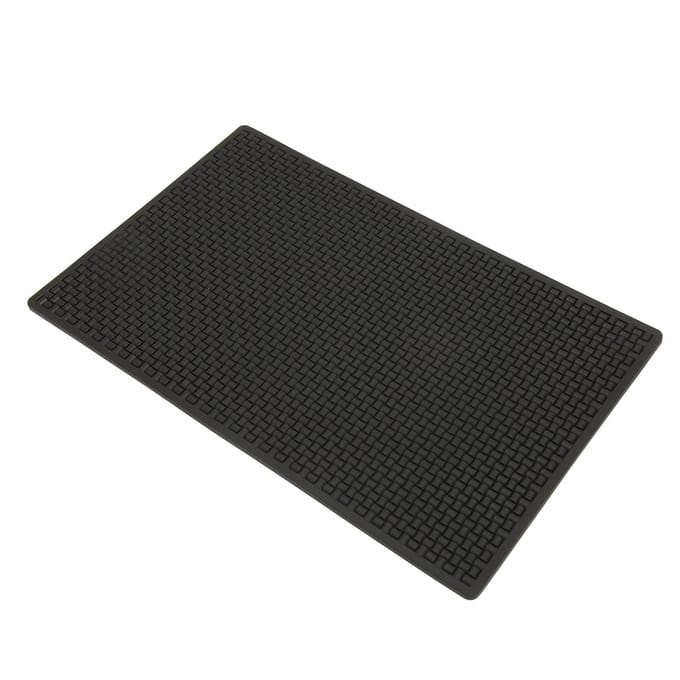 Antislip kappersmat, flexibele siliconen, waterdichte mat, organizer voor tondeuse en borstel black