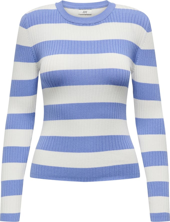 Jacqueline de Yong Trui Jdyplum L/s O-neck Stripe Pull. Knt 15277223 Cornflower Blue/cloud Danc Dames Maat - XL