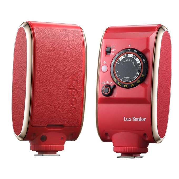 Godox Lux Senior Retro Camera Flitser GN14 Kleurtemperatuur 6000K Automatische en handmatige flitsmodi 11-164 rood
