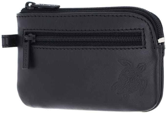 oxmox Leren sleutelgeval Leather Keyholder Turtle 2.0 Embossed Black zwart
