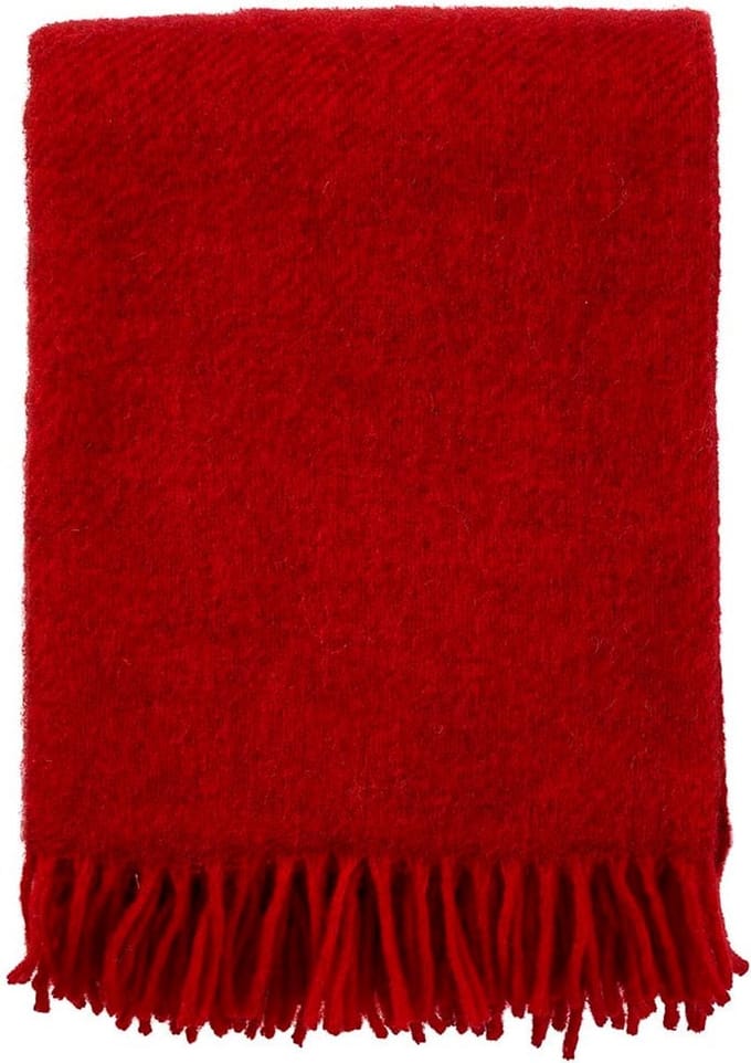 Klippan - Gotland - Plaid - Deken - Red - Rood - 100% Gotland wol - 130cm x 200cm
