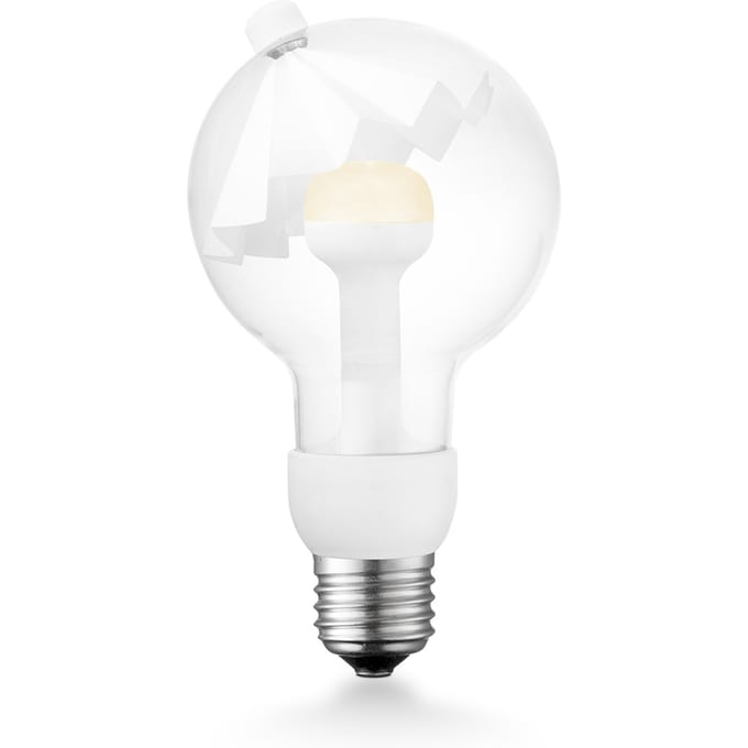Design LED Lichtbron Move Me - Wit - G80 Umbrella LED lamp - 8/8/13.7cm - Met verstelbare diffuser via magneet - geschikt voor E27 fitting - 3W 220lm 2700K - warm wit licht