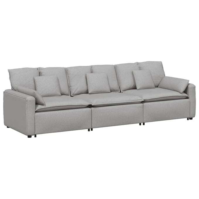 vidaXL - Modulaire - bank - met - kussens - wolk - grijs
