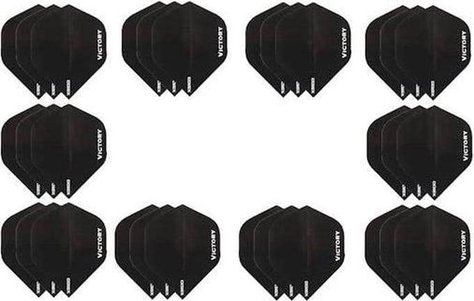 10 sets (30 stuks) Super Sterke Zwarte Poly XS100 - flights - dart flights