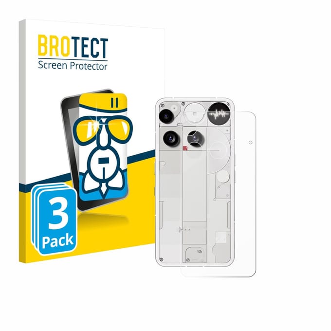 Screenprotector 3 Stuks voor Nothing Phone (3) (Achterkant) Beschermglas transparant