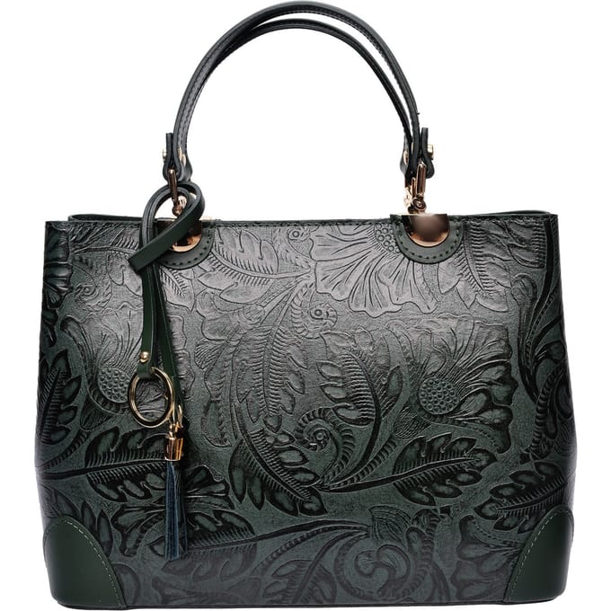 Anna Luchini Groen Rundleer Tas
