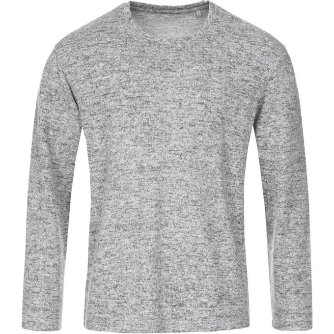 Stedman - Knit Lange Mouwen Sweater - Light Grey Melange maat S