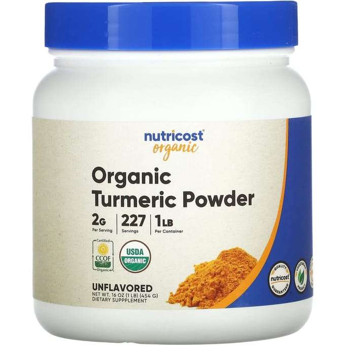 Nutricost, Poudre de Curcuma Bio, Non Aromatisée, 16 oz (454 g)