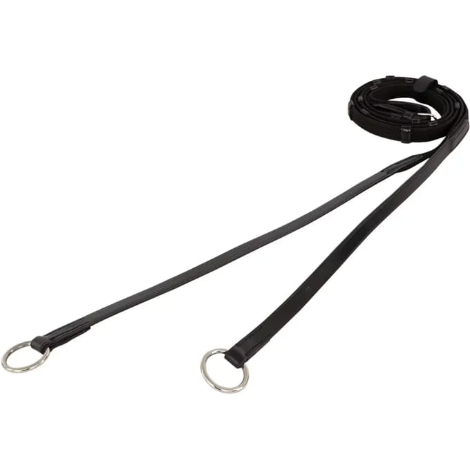 Linnen teugel met ring Black - Full | Zwart | Teugels paard