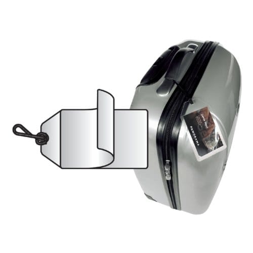 Label bagage Djois 3L 11120 72x123mm met nylonkoord transparant 10 stuks