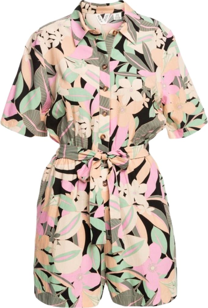 Roxy Real Yesterday Playsuit - Anthracite Palm Song
