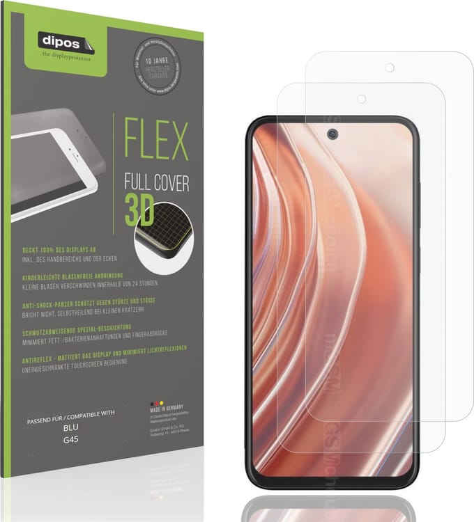 dipos FLEX – 2x Matte Screenprotector geschikt voor BLU G45 | Volledige Schermbescherming | Case-Friendly